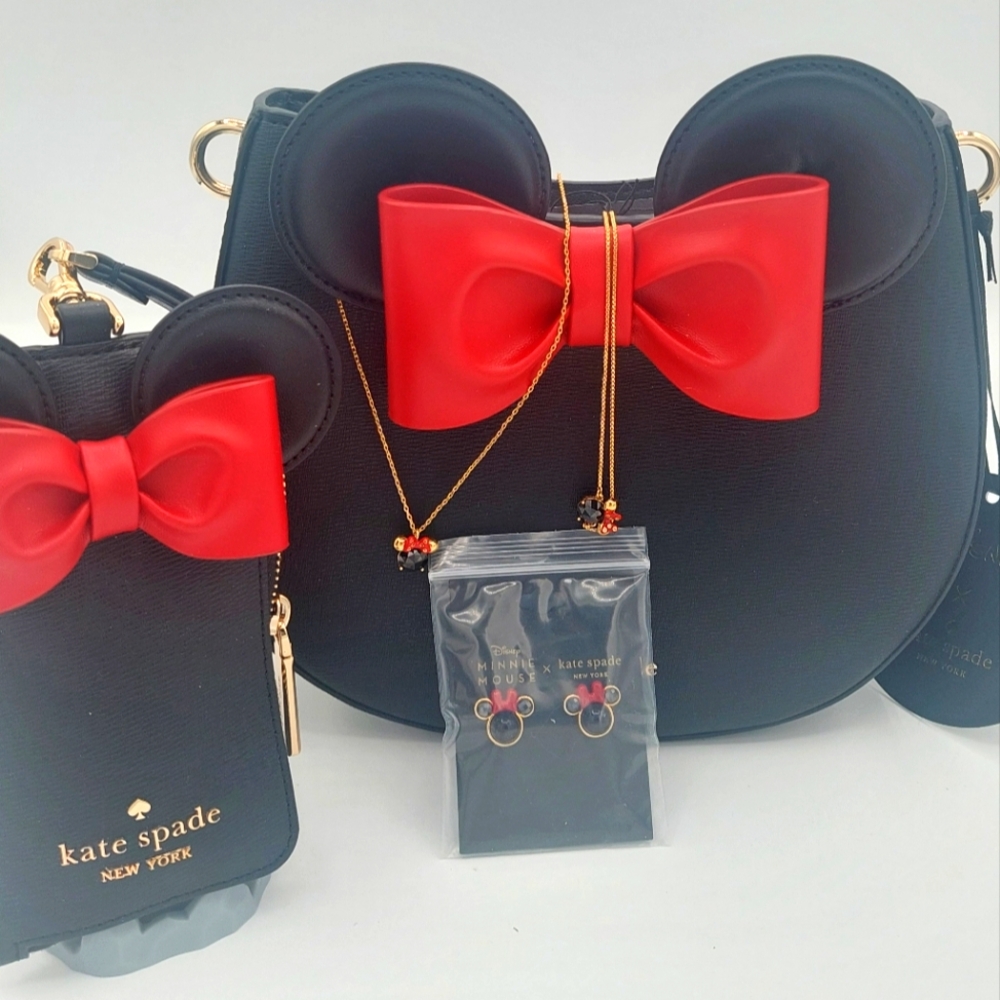 Disney kate spade Minnie crossbody, card case lanyard, jewelry